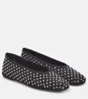 Magda Butrym Black Satin Ballerinas In Black