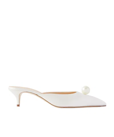 Magda Butrym Embellished Satin Pumps In Neutral