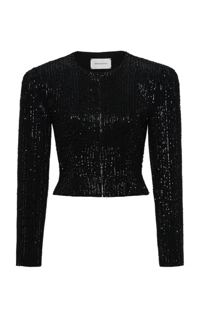 Magda Butrym Embellished Silk-wool Jacket In Black