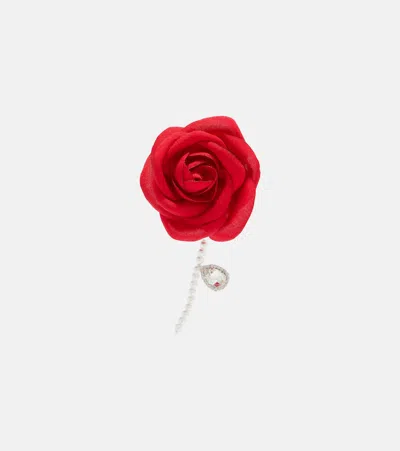 Magda Butrym Embellished Single Earring In Red