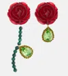 Magda Butrym Embellished Sterling Silver Drop Earrings In Red