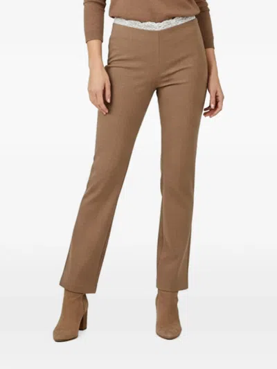 Pre-owned Magda Butrym Embellished Straight-leg Trousers In Brown