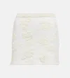 Magda Butrym Embroidered High-rise Wool-blend Miniskirt In Cream