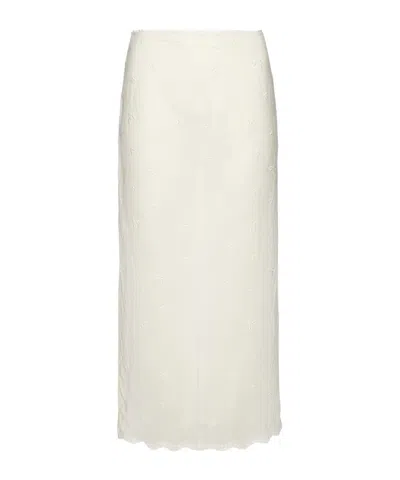 Magda Butrym Embroidered Slip Skirt In White