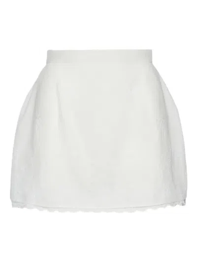 Magda Butrym Embroidered White Mini Skirt