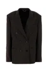 Magda Butrym Embroidered Wool Blend Blazer In Brown