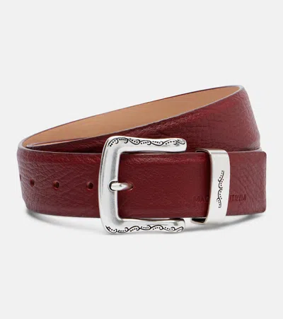 Magda Butrym Engraved Leather Belt In Burgundy