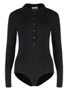 Magda Butrym Eyelet-collar Bodysuit In Black
