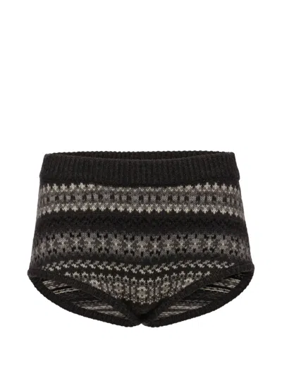 Magda Butrym Fair Isle Knit Shorts In Black