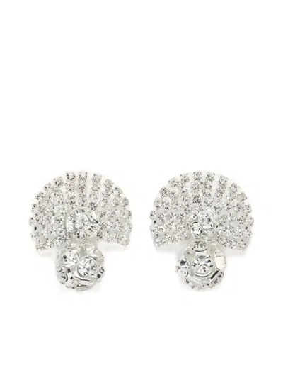 Magda Butrym Fan-shaped Crystal-embellished Earrings In Metallic