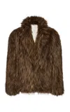Magda Butrym Faux Fur Jacket In Brown