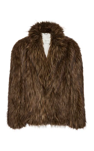 Magda Butrym Faux Fur Jacket In Brown