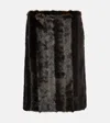 Magda Butrym Faux Fur Midi Skirt In Brown