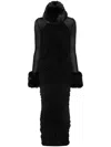 Magda Butrym Faux-fur Trim Maxi Dress In Black