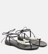 Magda Butrym 10mm Embellished Leather Flat Sandals In Black