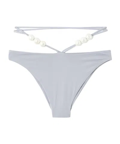 Magda Butrym Faux Pearl Trimmed Bikini Briefs In White