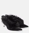 Magda Butrym Faux Shearling Leather Mules In Black