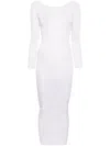 Magda Butrym Fine-ribbed Semi-sheer Maxi Dress In Neutrals