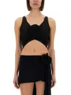 Magda Butrym Top With Flower In Black