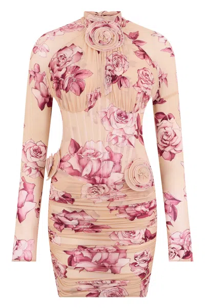 Magda Butrym Fitted Mini Floral Dress In Multi