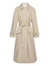 Magda Butrym Flap Pocket Belted Gabardine Coat In Gray