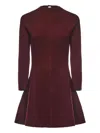 Magda Butrym Flared Knitted Dress In Burgundy