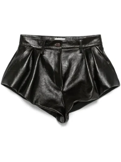 Magda Butrym Leather Shorts In Black