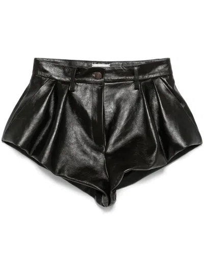 MAGDA BUTRYM FLARED LEATHER SHORTS