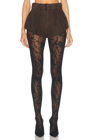 Magda Butrym Flared Suede Short In Brown