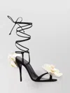 Magda Butrym 105 Double Flower Satin Sandals
