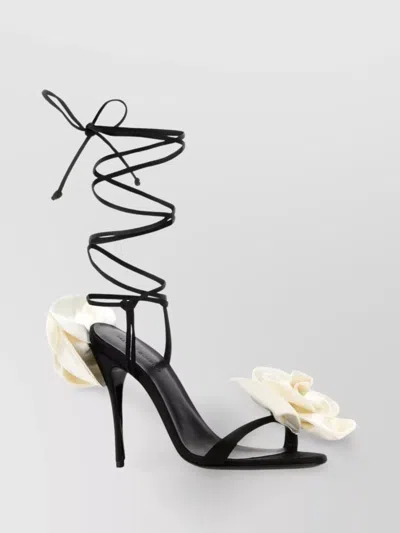 MAGDA BUTRYM FLORAL ANKLE WRAP STRAPPY OPEN TOE