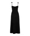 Magda Butrym Nylon Dress With Round Neckline And Floral Embellishments In Black