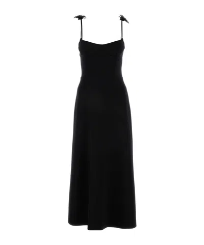 MAGDA BUTRYM FLORAL-APPLIQUÉ BUSTIER-STYLE MIDI DRESS