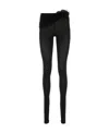 Magda Butrym High-waist Tie Fitted Leggings In Black
