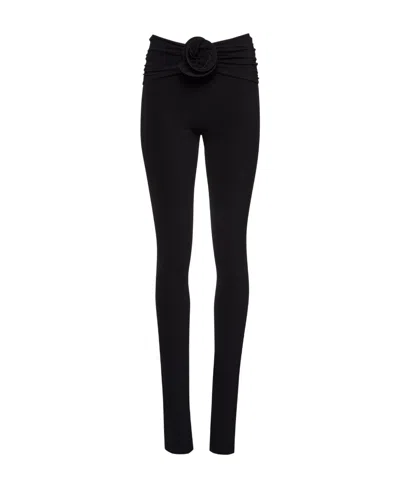 MAGDA BUTRYM MAGDA BUTRYM FLORAL-APPLIQUÉ RUCHED LEGGINGS