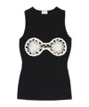 Magda Butrym Embellished Jersey Tank Top In Black