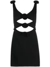 Magda Butrym Floral Appliqué A-line Dress In Black