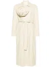 Magda Butrym Floral-appliqué Belted Trench Coat In 中性色