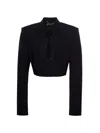 Magda Butrym Floral-detail Cropped Jacket In Black