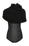 Magda Butrym Floral Applique Bodysuit In Black