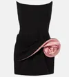 Magda Butrym Rosette-detailed Mini Dress In Black
