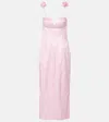 Magda Butrym Floral-appliqué Cotton-blend Bustier Dress In Pink