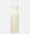 Magda Butrym Floral-appliqué Cotton-blend Bustier Dress In White
