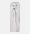 Magda Butrym Floral-appliqué Cotton Midi Skirt In Gray