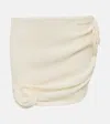 Magda Butrym Draped Mini Skirt Floral Embellishment In White