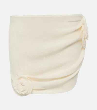 MAGDA BUTRYM FLORAL-APPLIQUÉ CRÊPE MINISKIRT