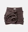 Magda Butrym Rose-detail Ruffled Skirt In Brown