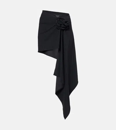 Magda Butrym Floral-appliqué Draped Beach Cover-up In Black