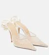 Magda Butrym Floral-appliqué Embellished Mesh Mules In White