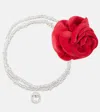 Magda Butrym Floral-appliqué Embellished Necklace In Silver